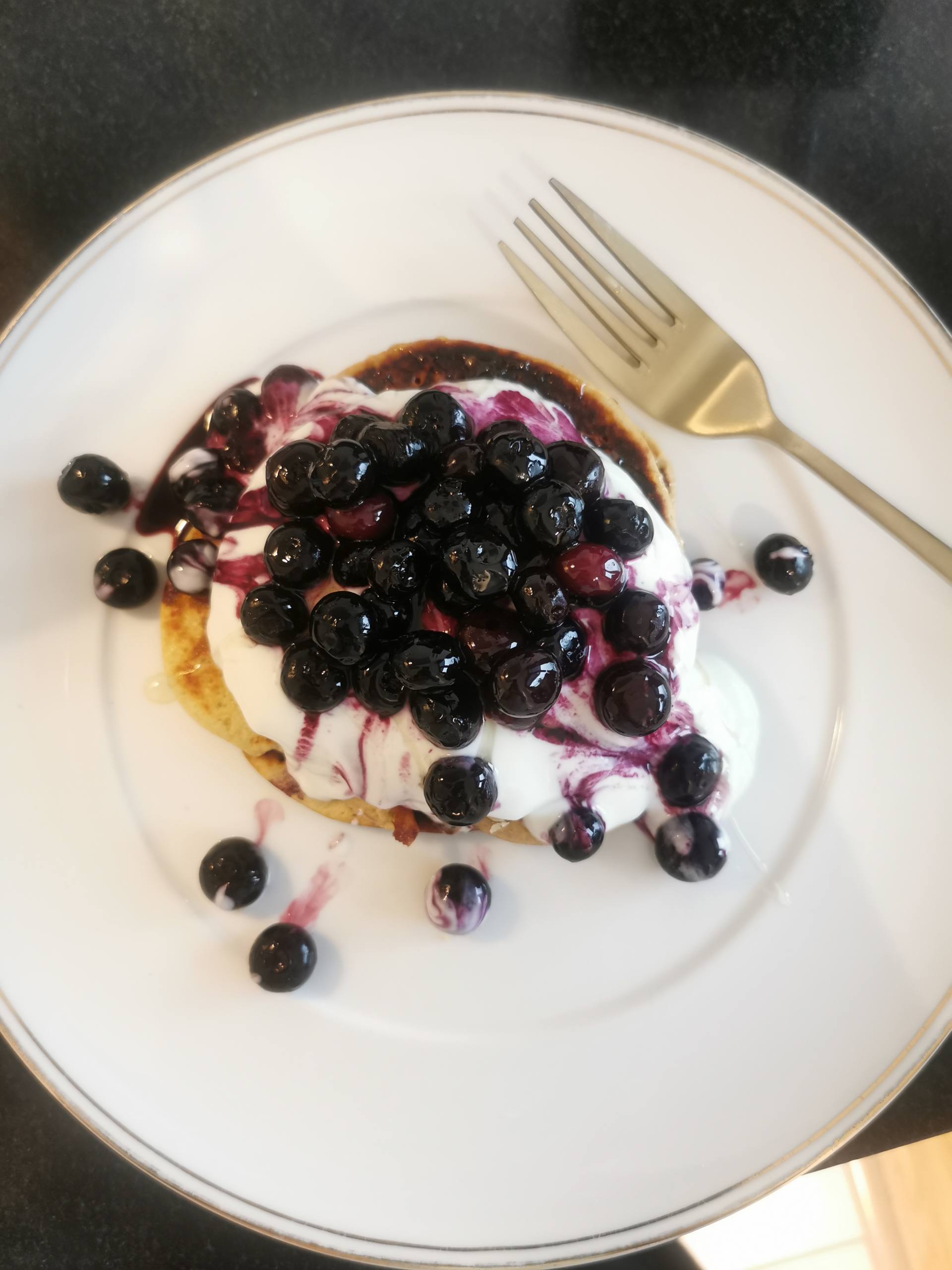 Banana Pancakes with Blueberries