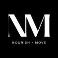 Nourish and Move Coaching Ltd black logo with white text