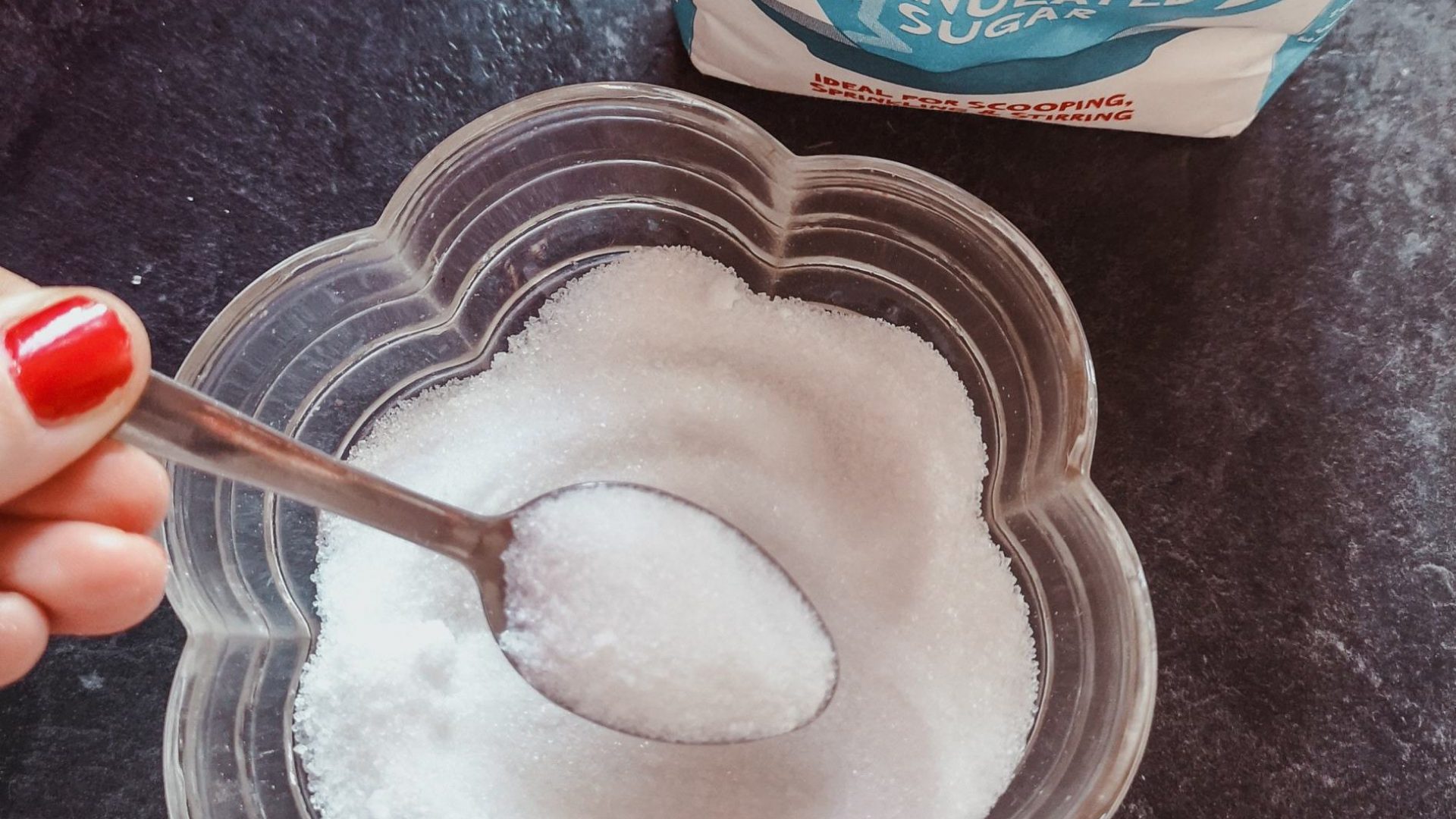 White sugar in a pot